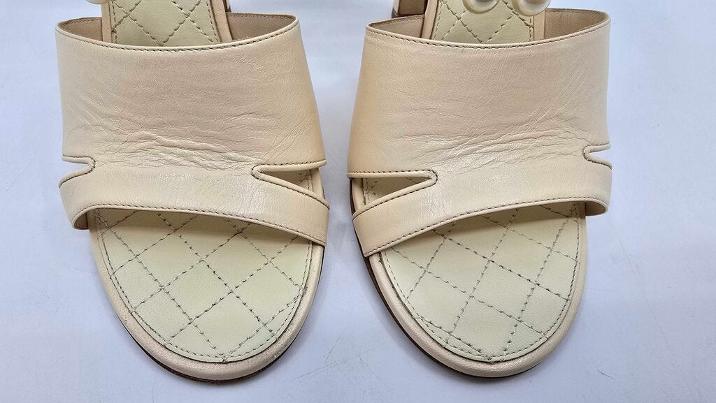 Chanel Pearl Accent Slingback Heels