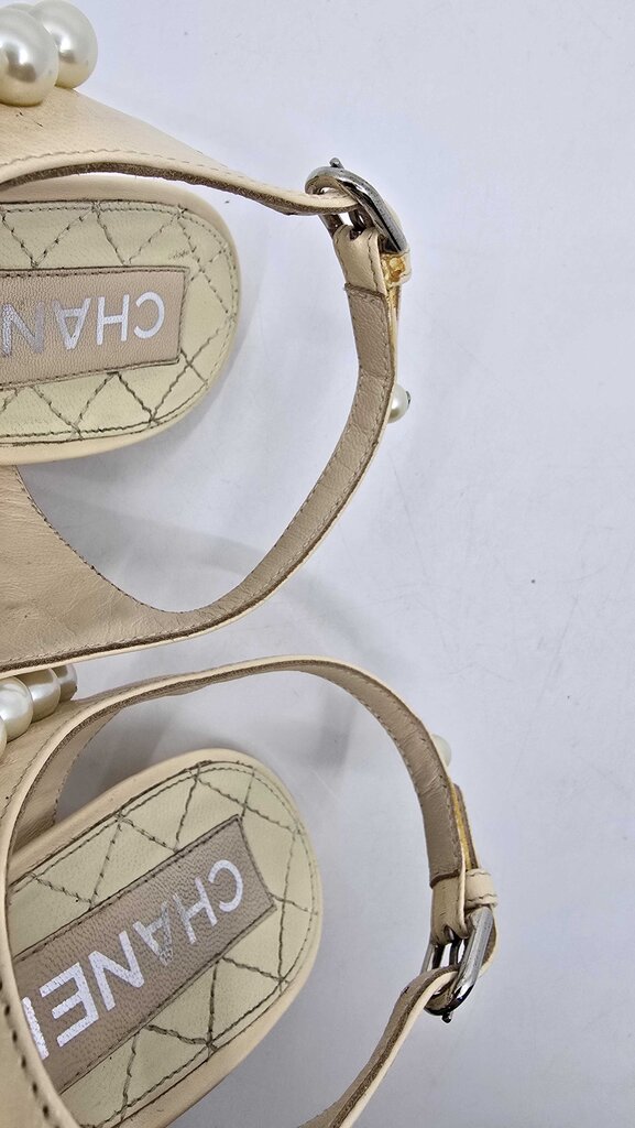 Chanel Pearl Accent Slingback Heels