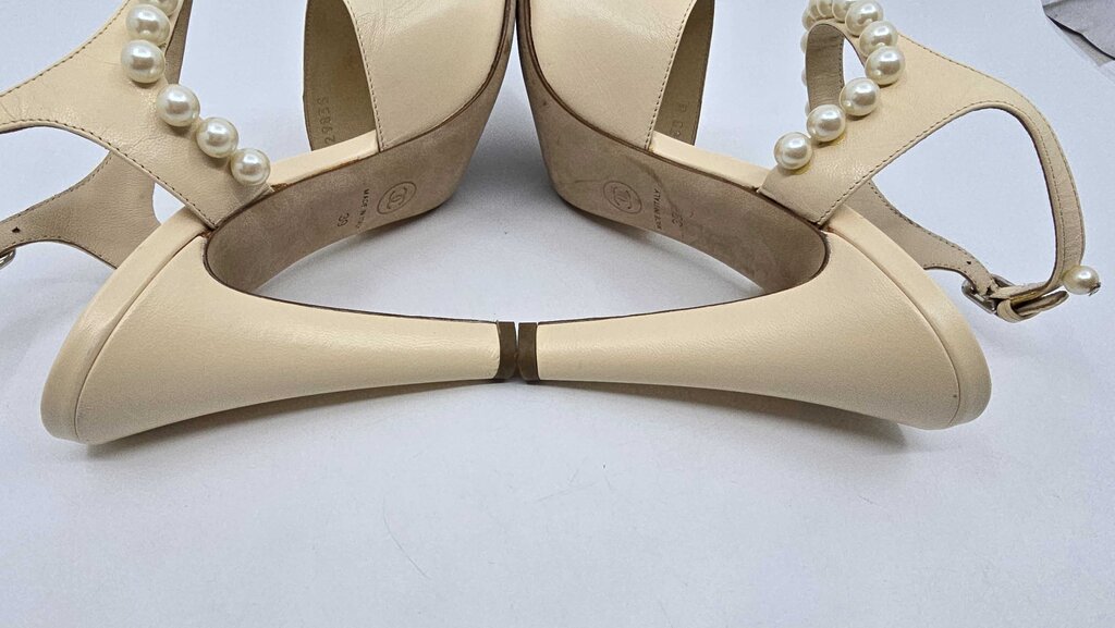 Chanel Pearl Accent Slingback Heels