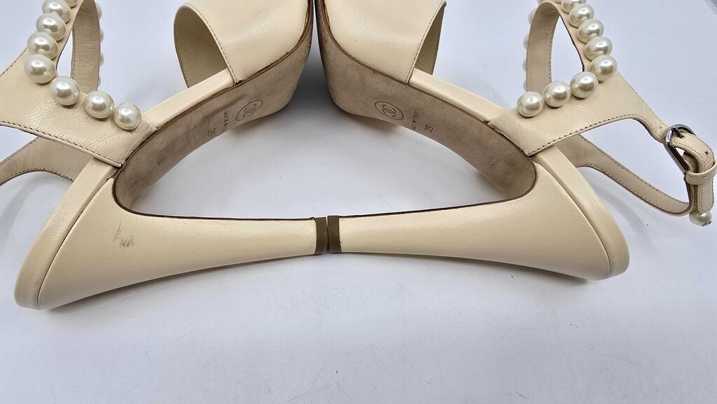 Chanel Pearl Accent Slingback Heels
