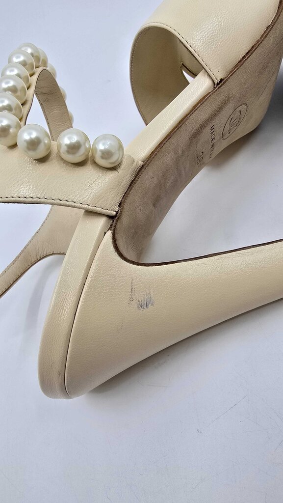Chanel Pearl Accent Slingback Heels