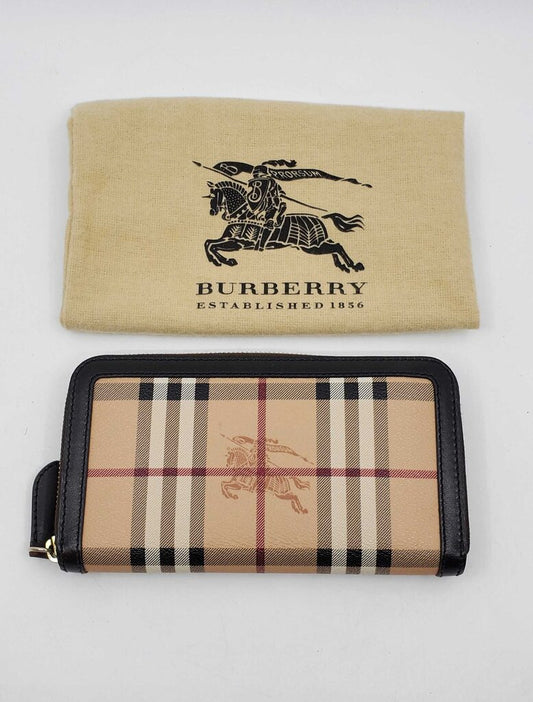 Burberry Haymarket check zippy wallet