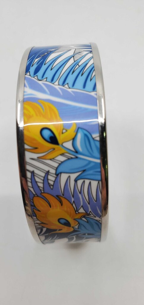 Hermes Enamel Printed Wide Mythiques Phoenix Bracelet