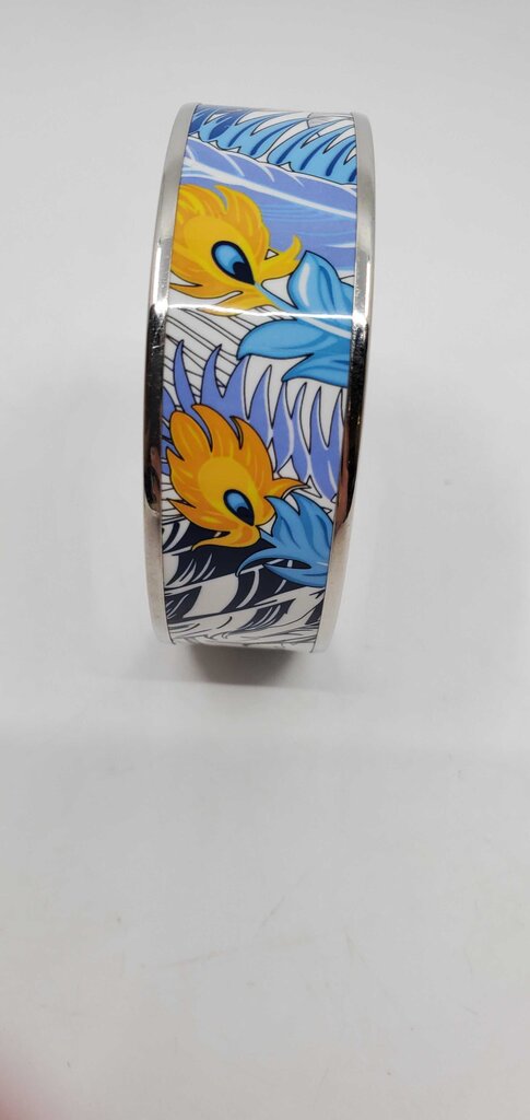 Hermes Enamel Printed Wide Mythiques Phoenix Bracelet