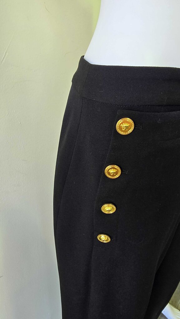 Versace Wide-Leg Wool Stretch Sailor Pants