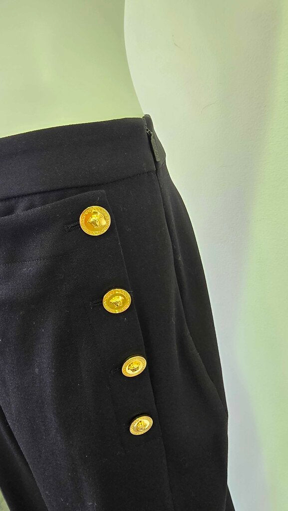 Versace Wide-Leg Wool Stretch Sailor Pants