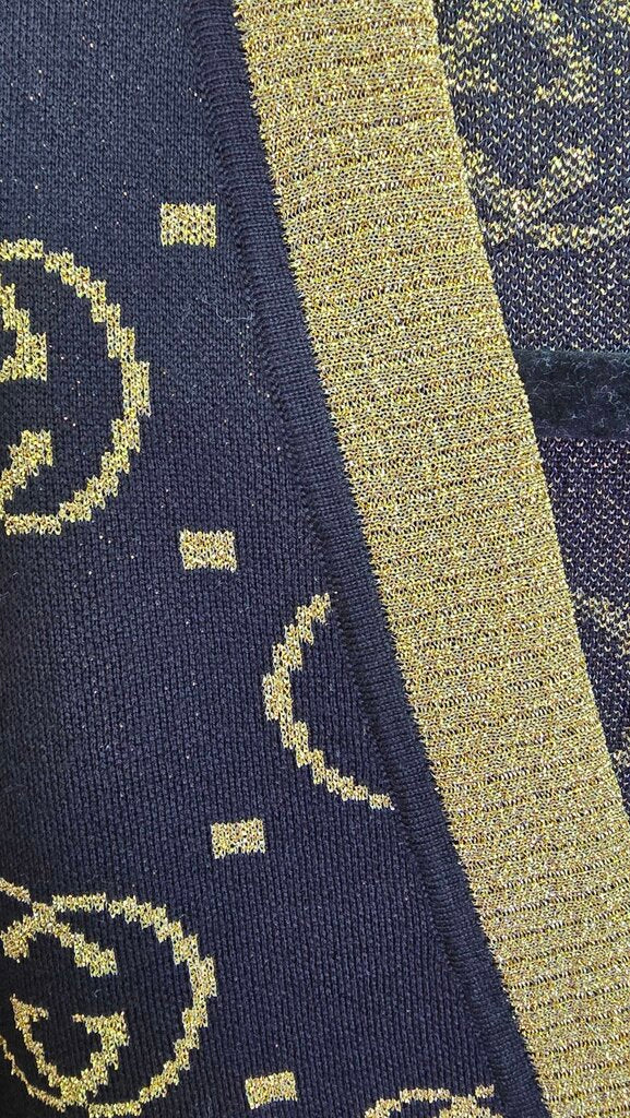Gucci Lurex Knit Wool GG Button Front Cardigan