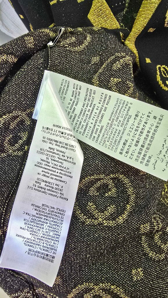 Gucci Lurex Knit Wool GG Button Front Cardigan
