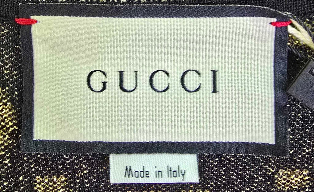 Gucci Lurex Knit Wool GG Button Front Cardigan