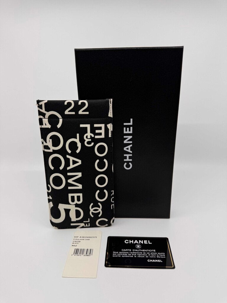 Chanel Black 31 Rue Cambon Print Canvas Sunglasses Pouch