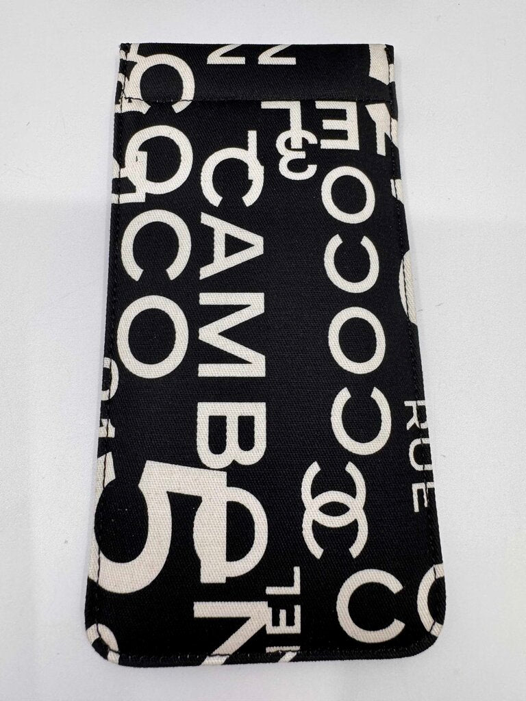 Chanel Black 31 Rue Cambon Print Canvas Sunglasses Pouch