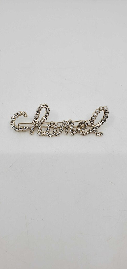 Chanel logo script barrette