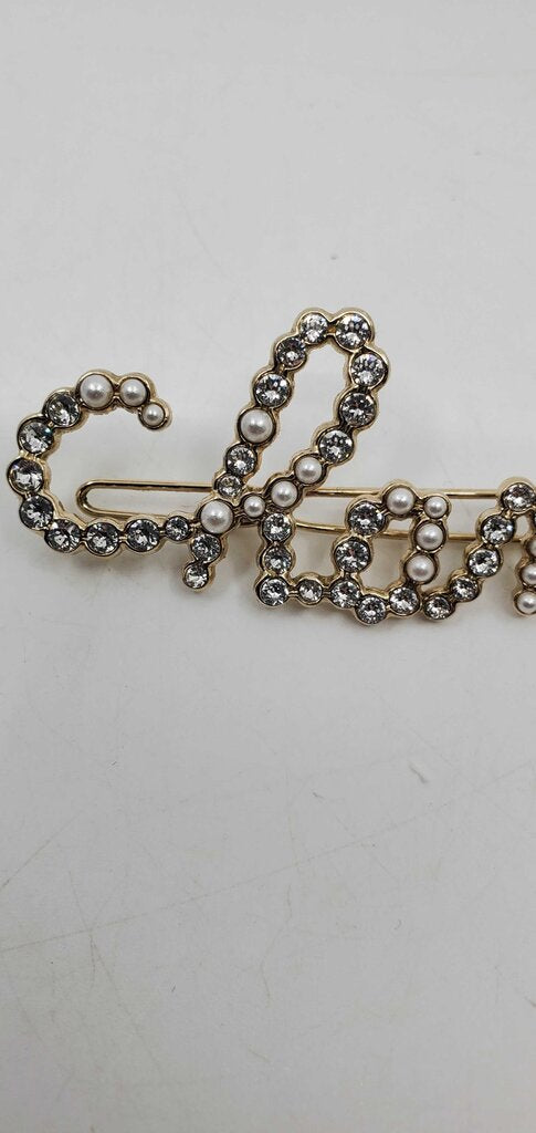 Chanel logo script barrette