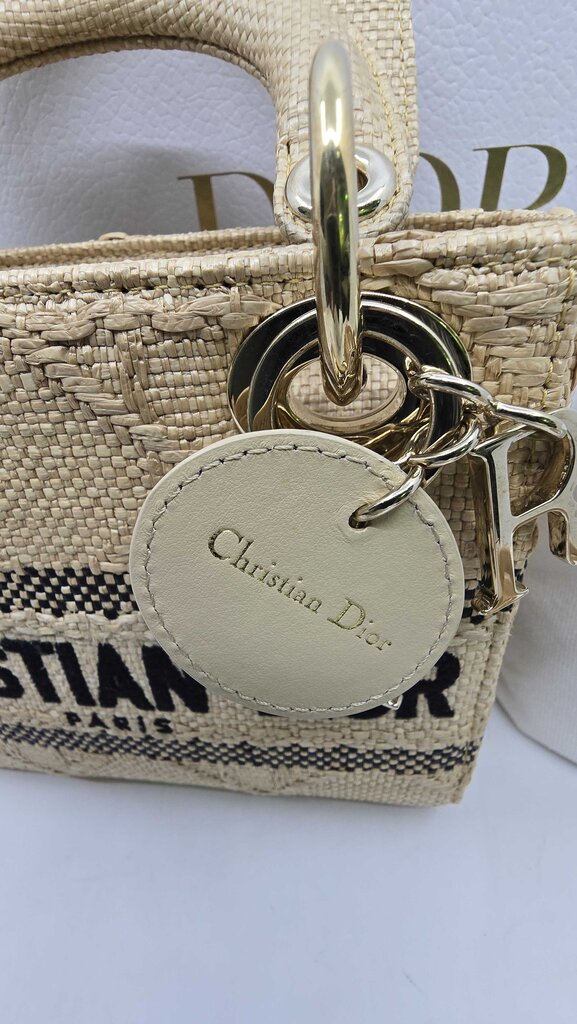 Dior Mini Cannage Raffia Lady D-Lite
