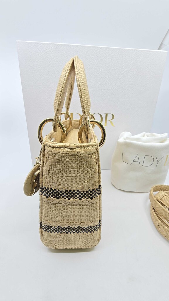 Dior Mini Cannage Raffia Lady D-Lite