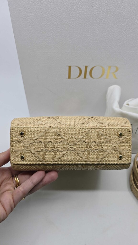 Dior Mini Cannage Raffia Lady D-Lite