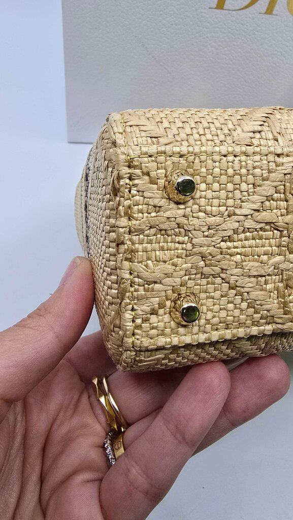 Dior Mini Cannage Raffia Lady D-Lite