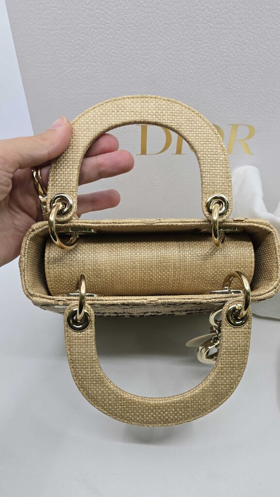 Dior Mini Cannage Raffia Lady D-Lite