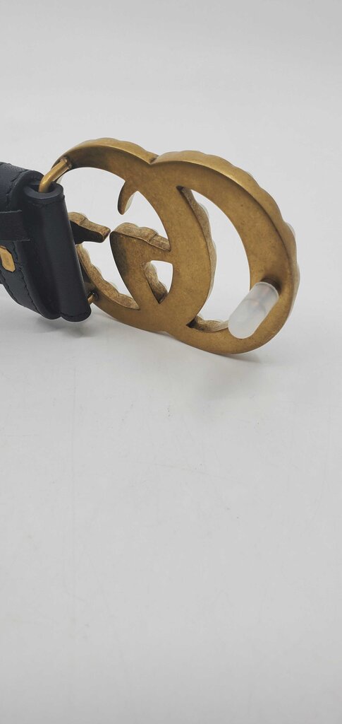 Gucci GG Marmont Faux Pearl Accents Leather Belt