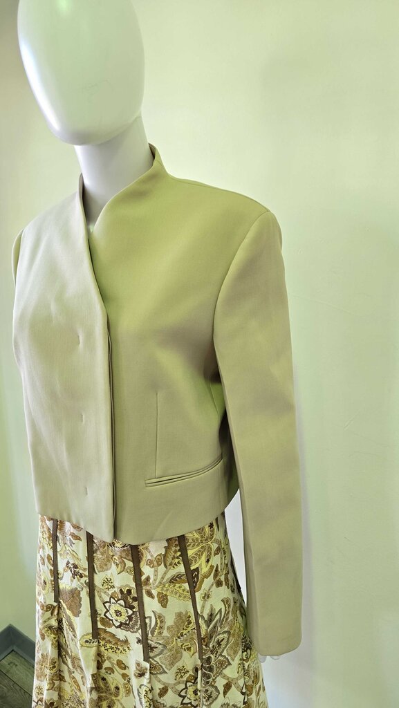 Salvatore Ferragamo Virgin Wool Cropped Blazer