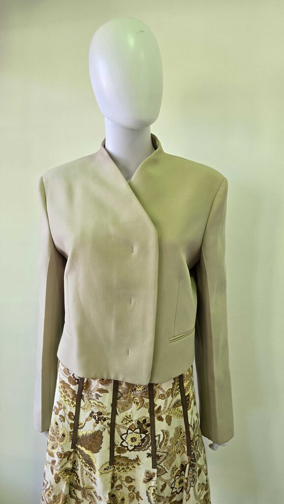 Salvatore Ferragamo Virgin Wool Cropped Blazer