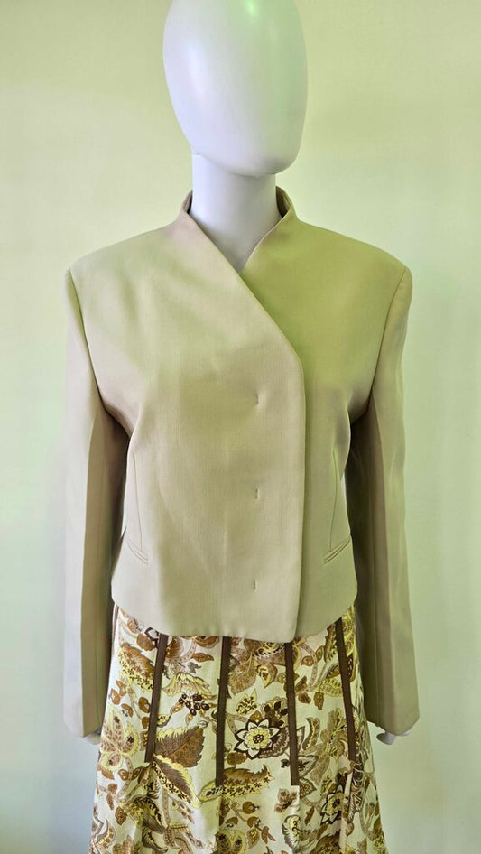 Salvatore Ferragamo Virgin Wool Cropped Blazer