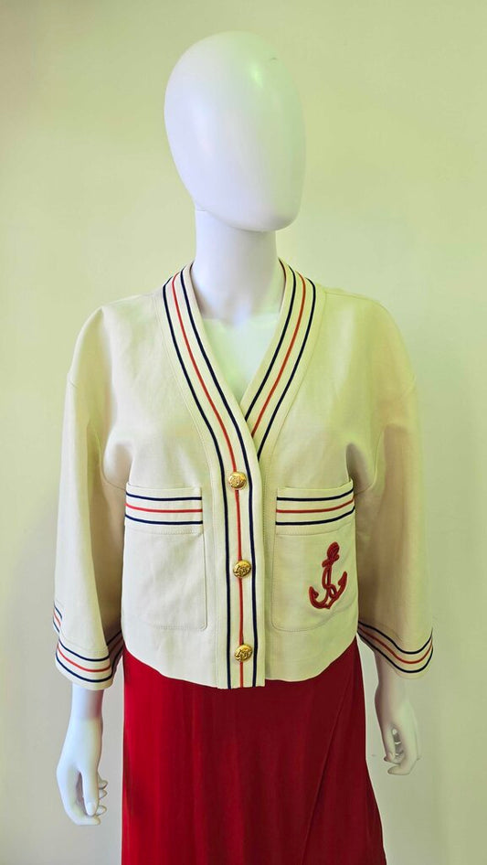 Gucci Anchor Applique Cropped Jacket
