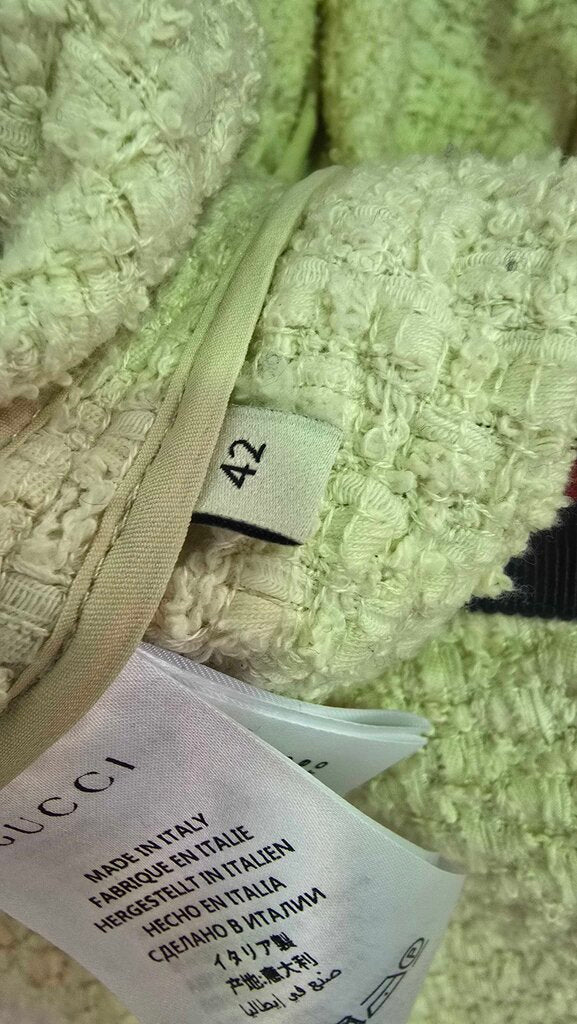 Gucci Oversized Tweed Web Trim Cardigan