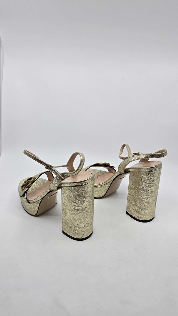Gucci Leather GG Marmont Platform Sandals