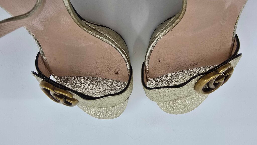 Gucci Leather GG Marmont Platform Sandals
