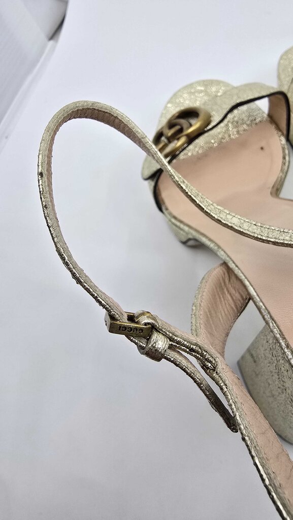 Gucci Leather GG Marmont Platform Sandals