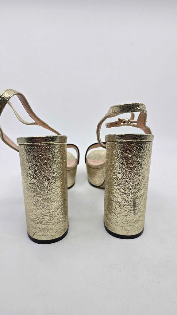 Gucci Leather GG Marmont Platform Sandals