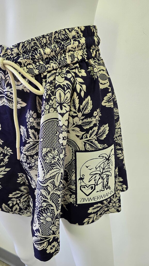 ZIMMERMAN PRINTED SILK SHIRT AND SHORTS SET