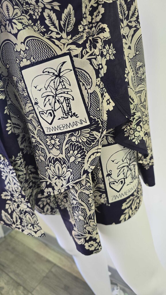 ZIMMERMAN PRINTED SILK SHIRT AND SHORTS SET