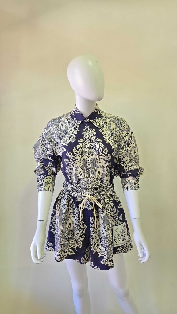 ZIMMERMAN PRINTED SILK SHIRT AND SHORTS SET