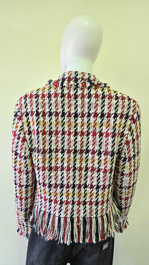 AKRIS PUNTO CROPPED FRINGE TWEED JACKET