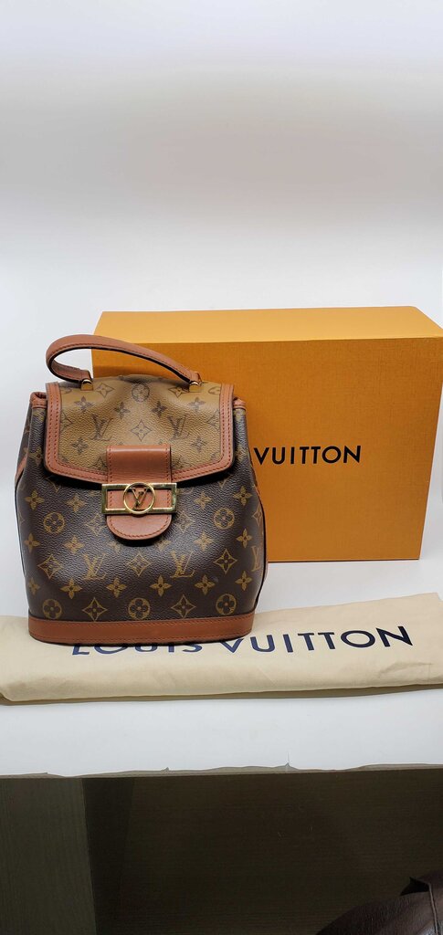Louis Vuitton Monogram Reverse Dauphine Backpack in Canvas w/ Leather Trim