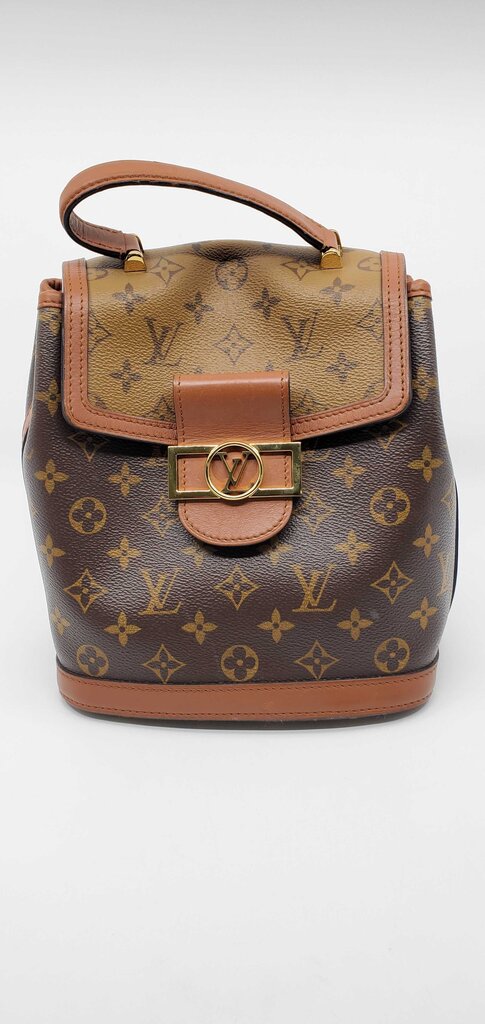 Louis Vuitton Monogram Reverse Dauphine Backpack in Canvas w/ Leather Trim