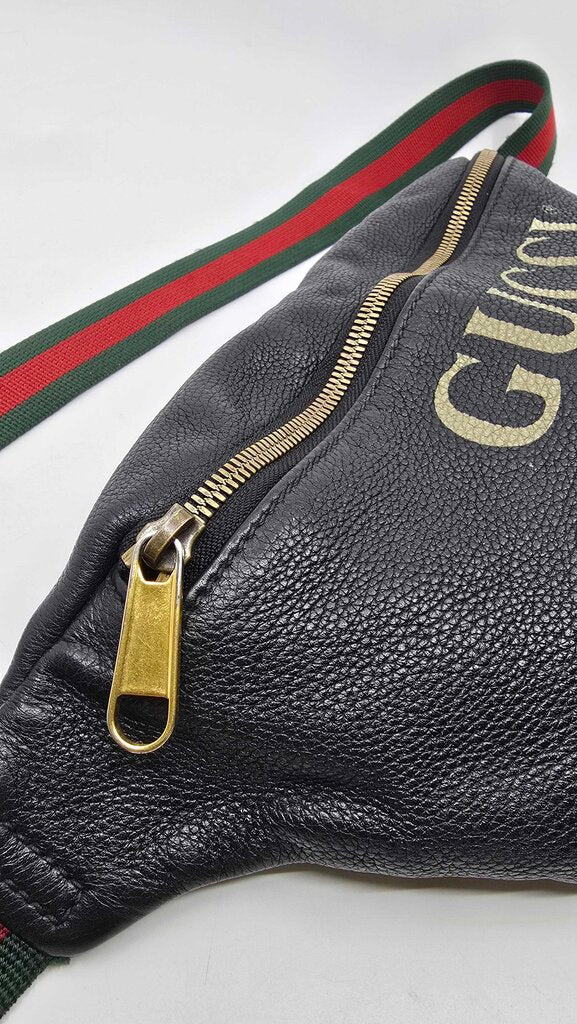 Gucci Grained Calfskin Web Beltbag