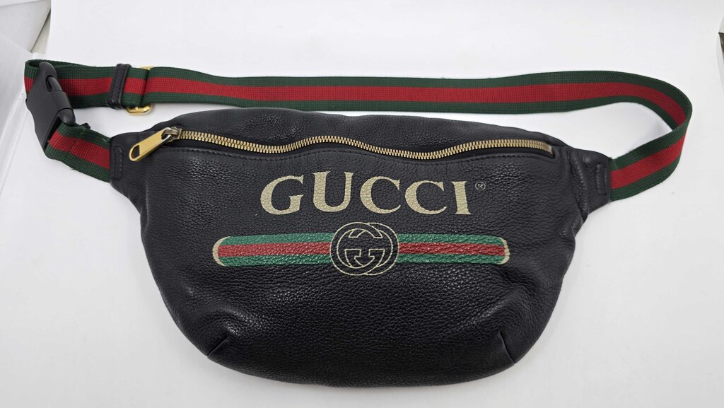Gucci Grained Calfskin Web Beltbag
