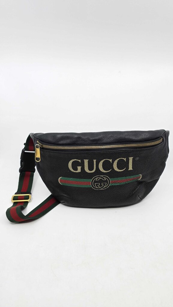 Gucci Grained Calfskin Web Beltbag