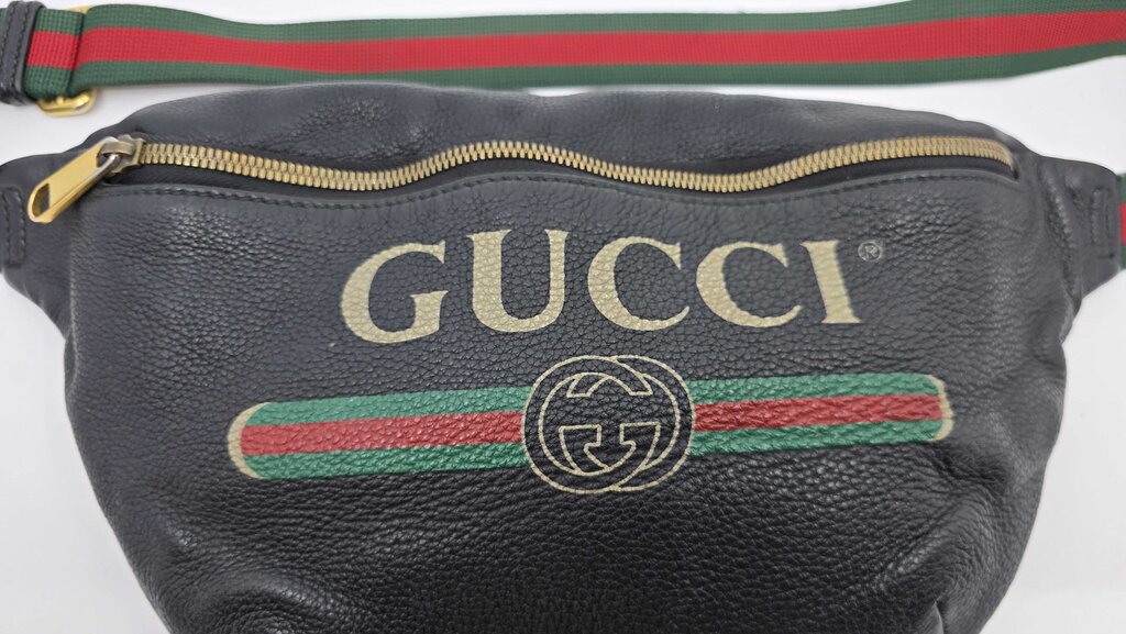 Gucci Grained Calfskin Web Beltbag