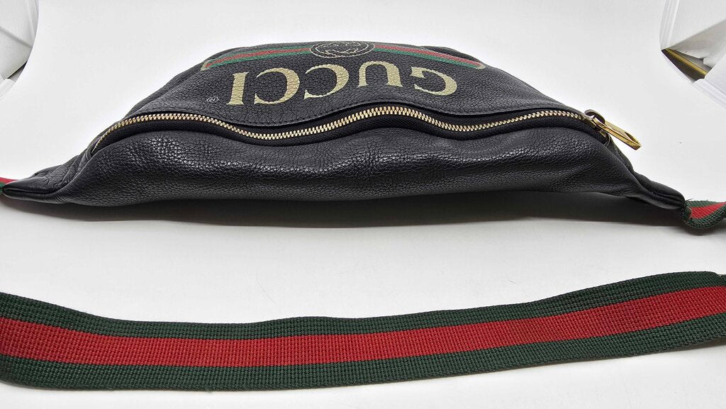 Gucci Grained Calfskin Web Beltbag