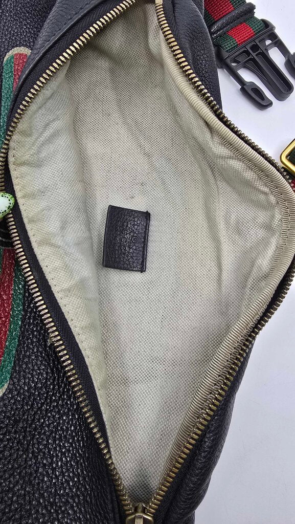 Gucci Grained Calfskin Web Beltbag