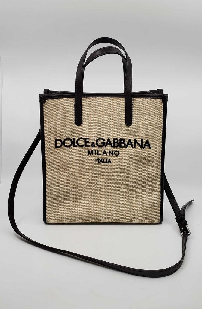 Dolce & Gabbana Large Logo Canvas Shopping Tote