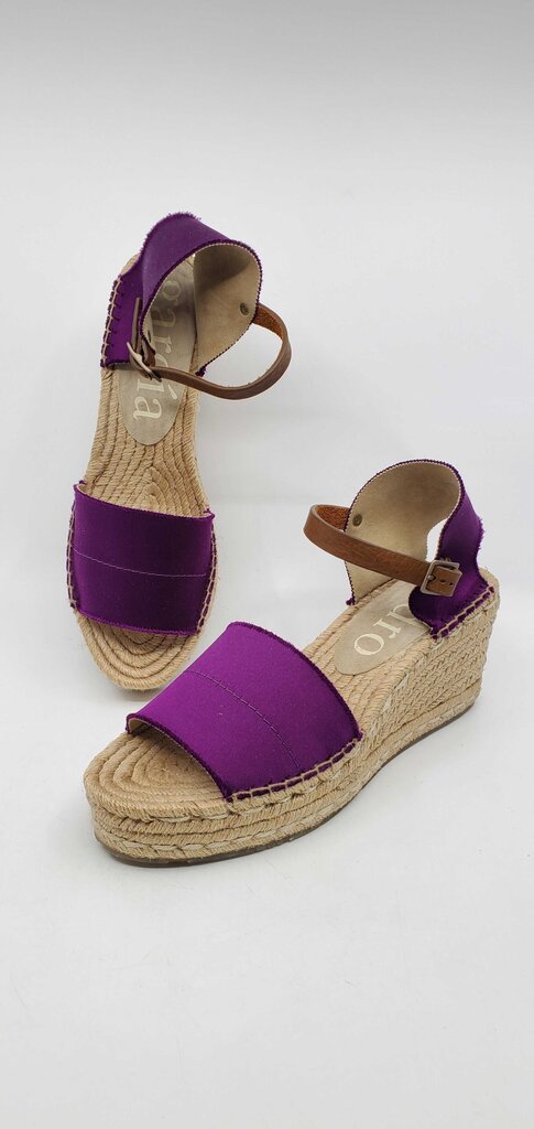 Pedro Garcia Satin Espadrilles Wedge Sandals