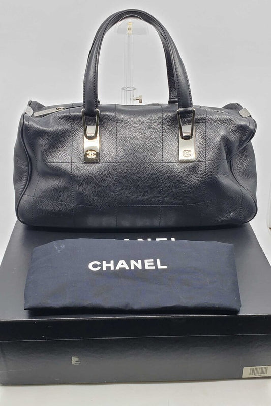 Chanel Square Quilt LAX Bowler Bag blk